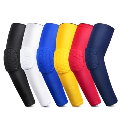 Men Adult Arm Nylon Youth Compression Anticollision Football Volleyball Elbow Pads Sleeve Guard Arm Honey Comb